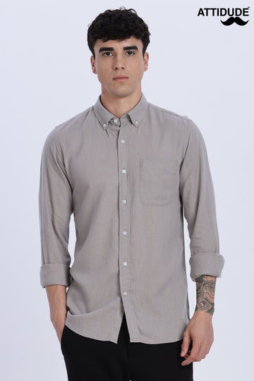 Solid Linen Button Down Full Sleeve Shirt (Article B0166)