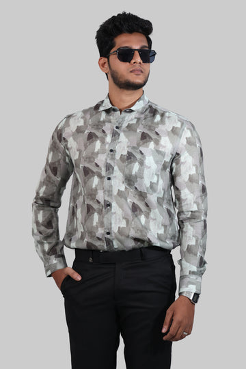 Camouflage Linen Digital Printed Full Sleeve Shirt