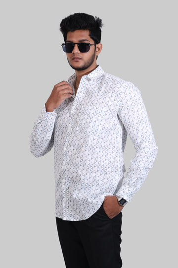 Stylized Arrowhead Mocklino Printed Full Sleeve Shirt