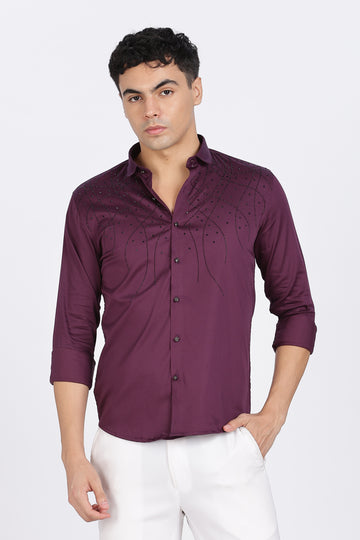 Purple Galaxy-Designer Full Sleeve Shirt (Article B0298)