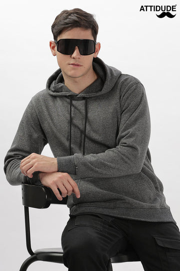 Elegant Dark Grey Pullover Hoodie