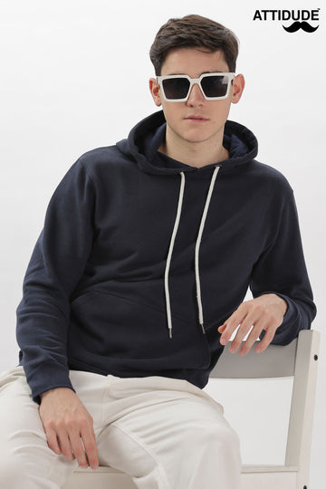 Classic Navy Blue Pullover Hoodie