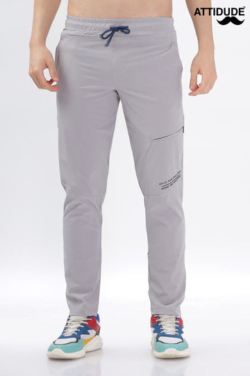 Light Grey Jogger Pants with Blue Adjustable Drawstring