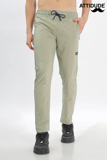 Sage Green Slim-Fit Jogger Pants with Adjustable Drawstring Waist