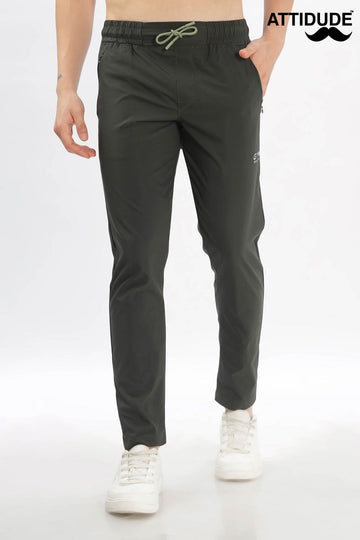 Olive Green Jogger Pants with Elastic Drawstring Waist