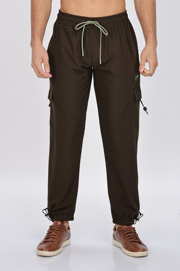 Brown Relaxed Fit Cargo Joggers