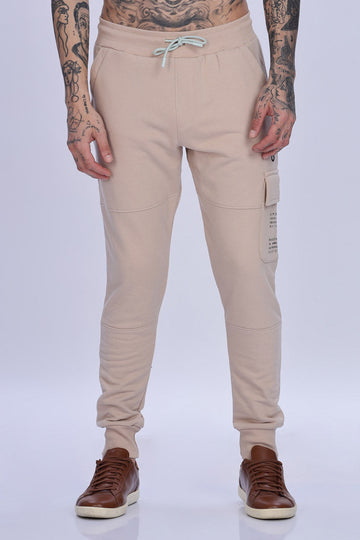 Contemporary Light Beige Drawstring Joggers