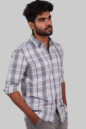 Grey Checked Flannel Shirt