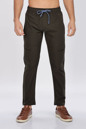 Deep Green Relaxed Fit Cargo Trackpant