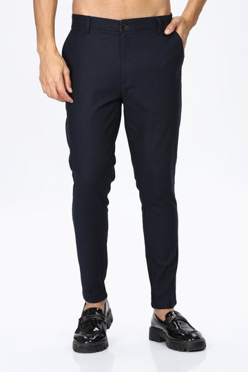 Navy Blue Slim Fit Trousers