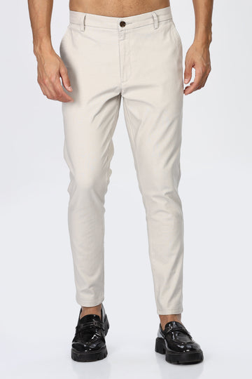 White Slim Fit Trousers