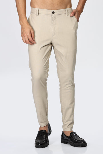 Taupe Grey Slim Fit Trousers