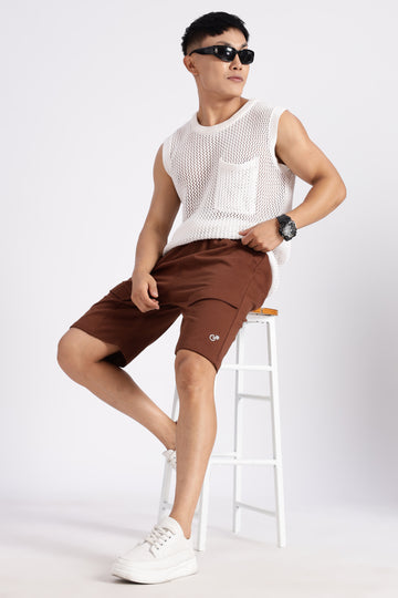 Brown Flap Pocket Loop Knit shorts (Article B0043)