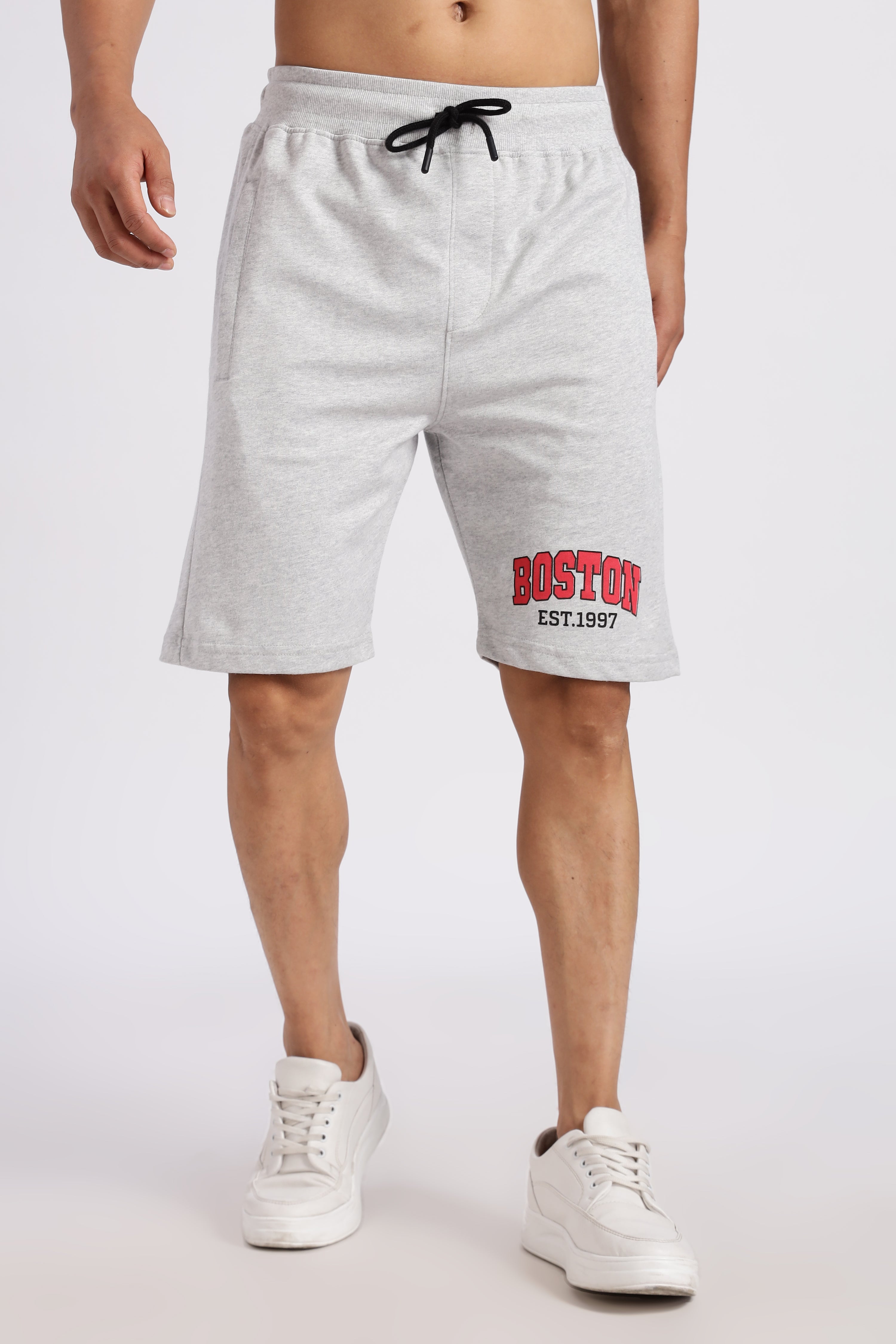 Light Grey Boston Loop Knitted Shorts
