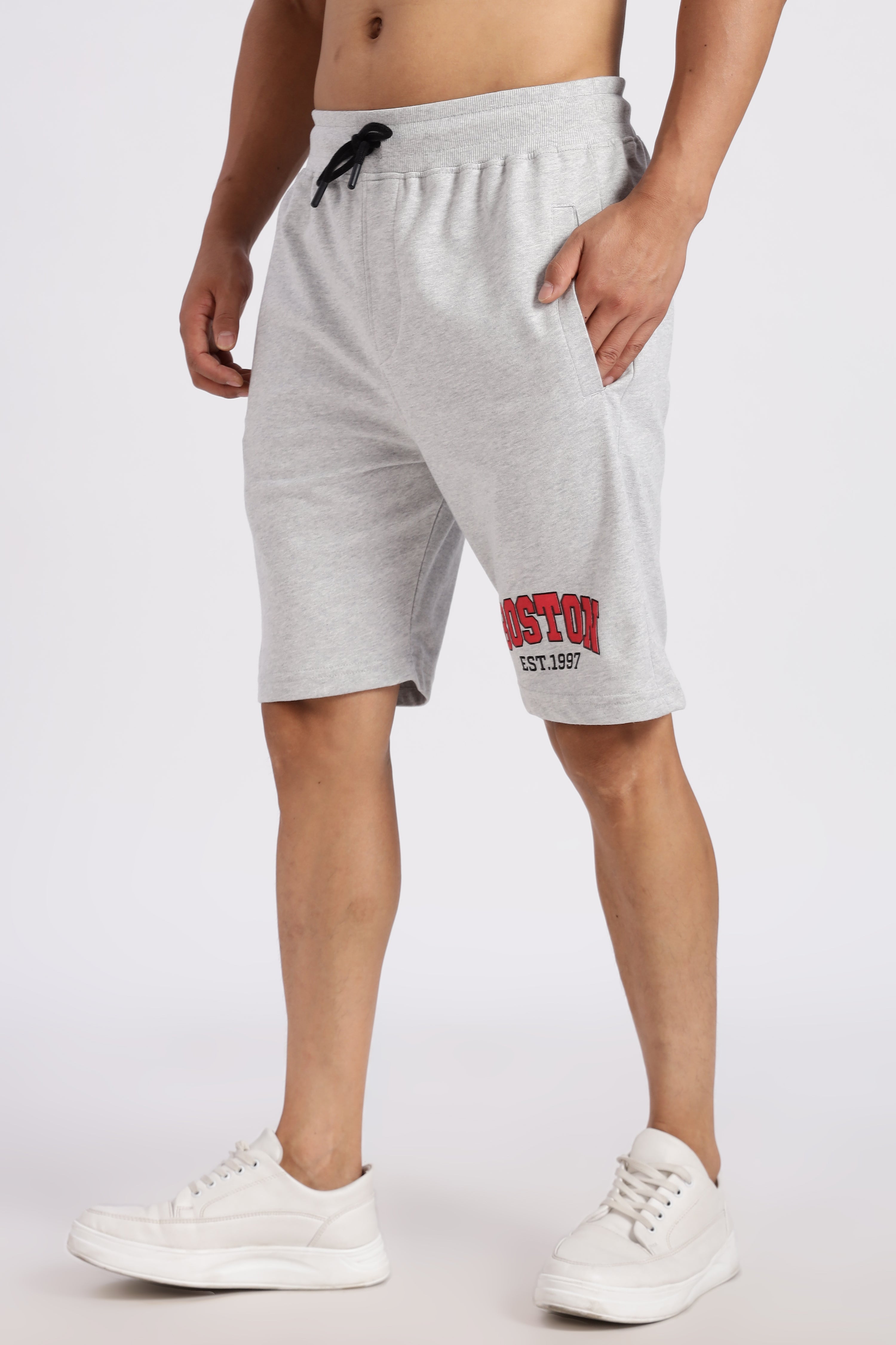 Light Grey Boston Loop Knitted Shorts