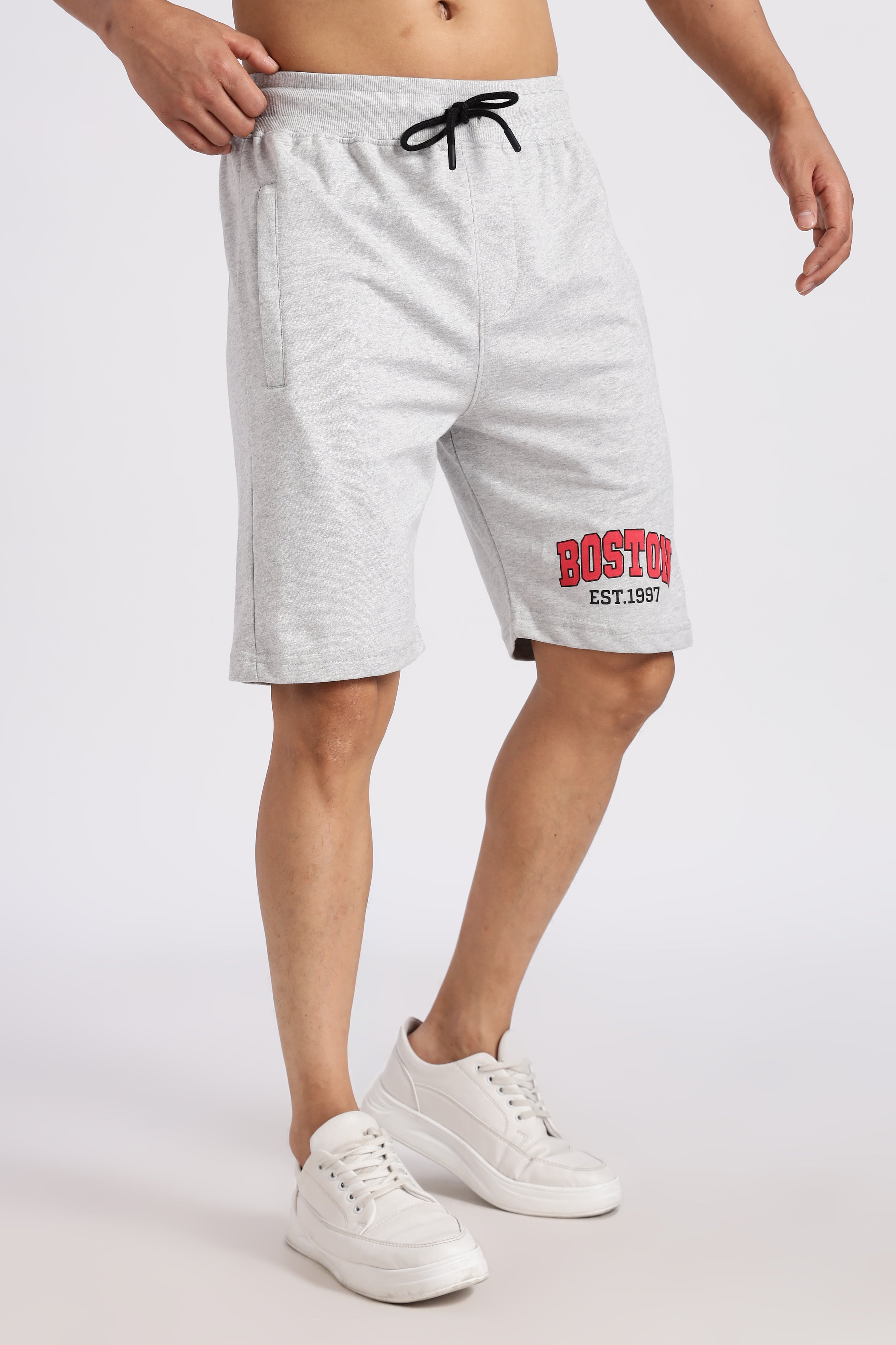 Light Grey Boston Loop Knitted Shorts