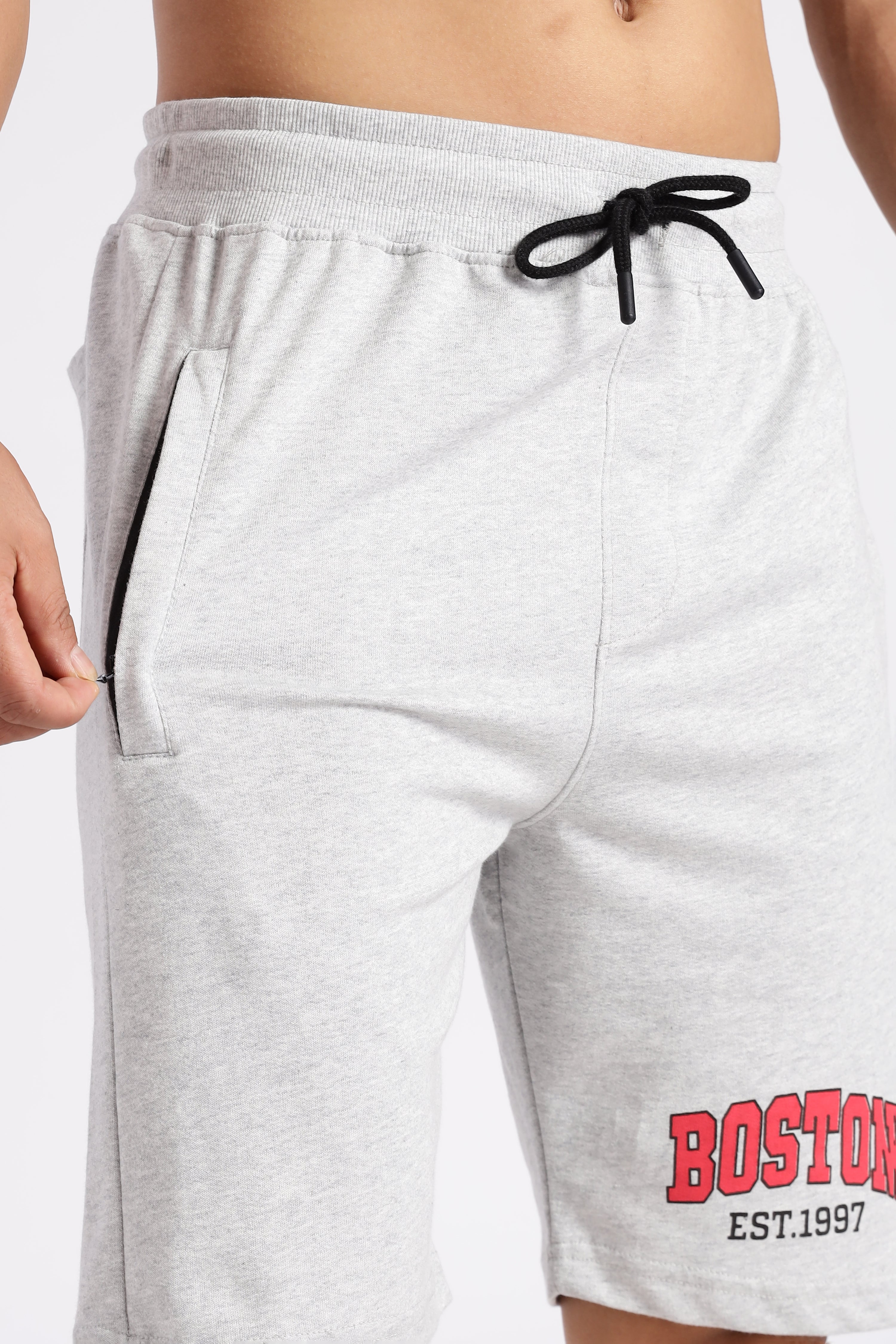 Light Grey Boston Loop Knitted Shorts