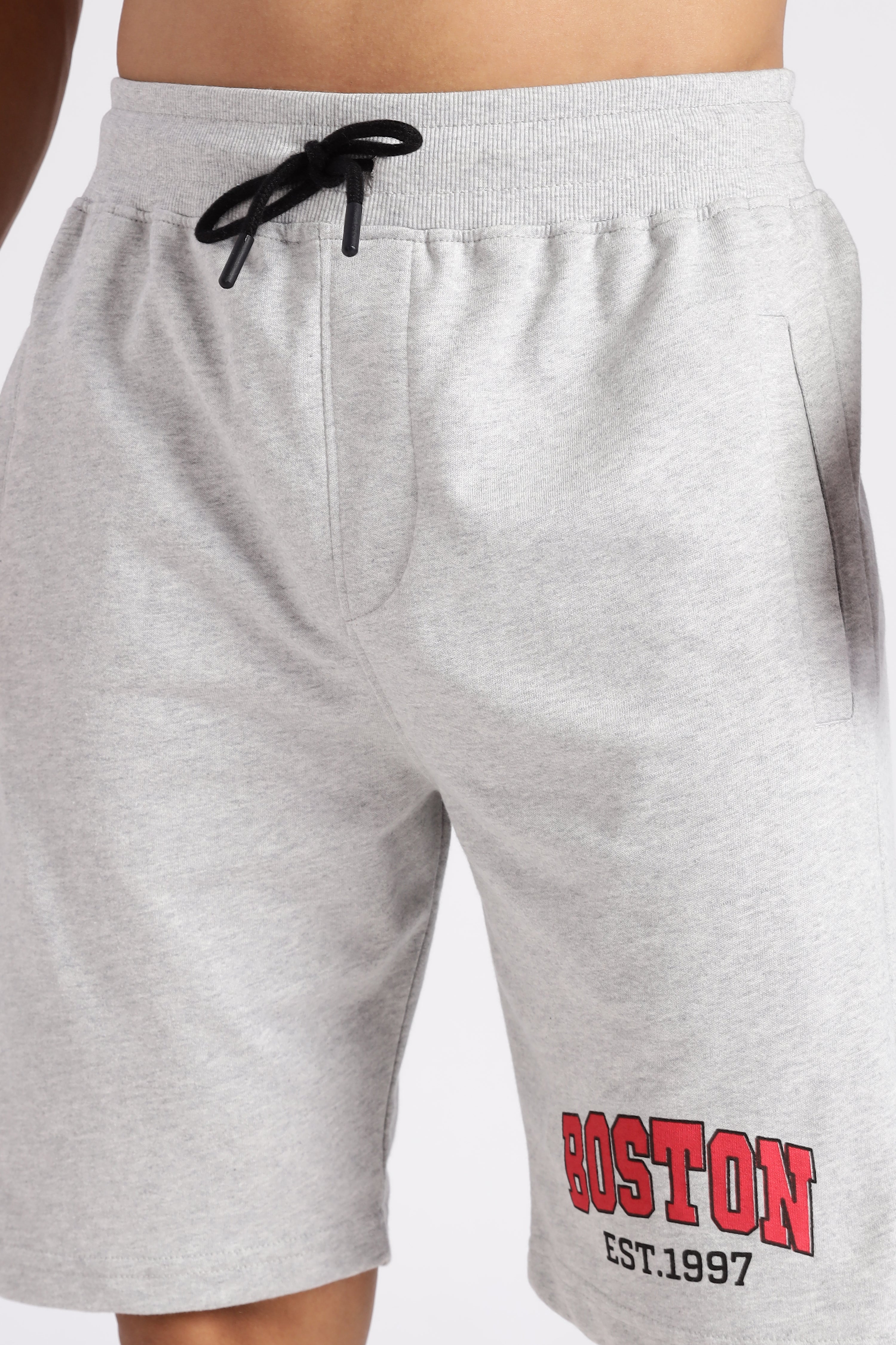 Light Grey Boston Loop Knitted Shorts