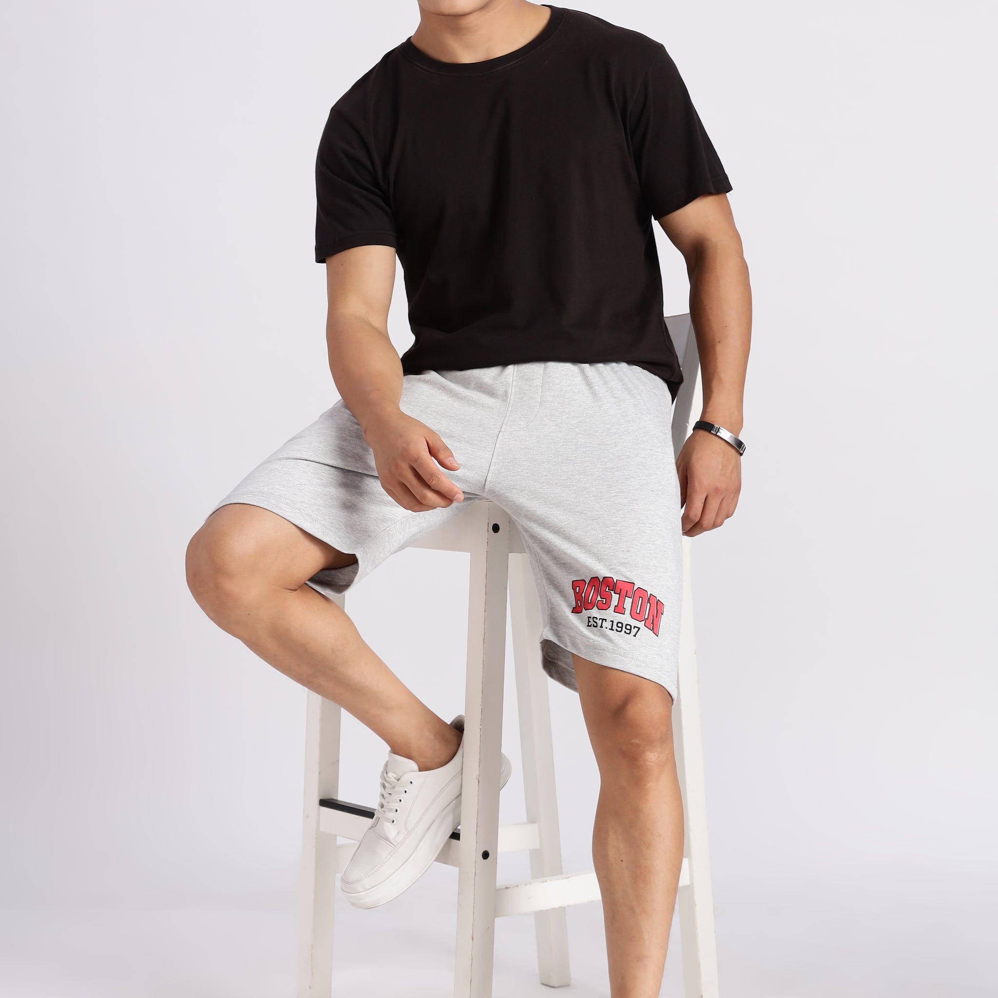Light Grey Boston Loop Knit shorts (Article B0040)