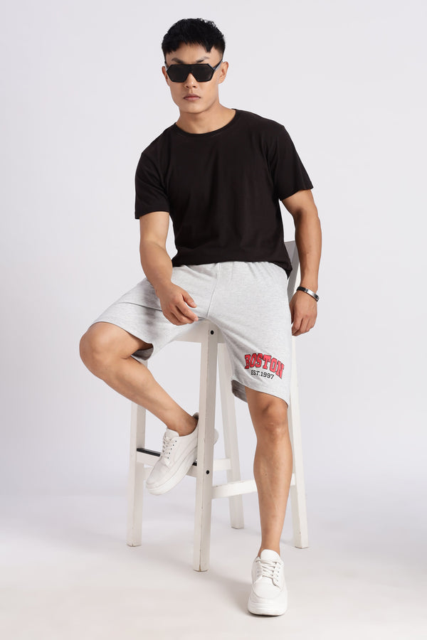 Light Grey Boston Loop Knitted Shorts