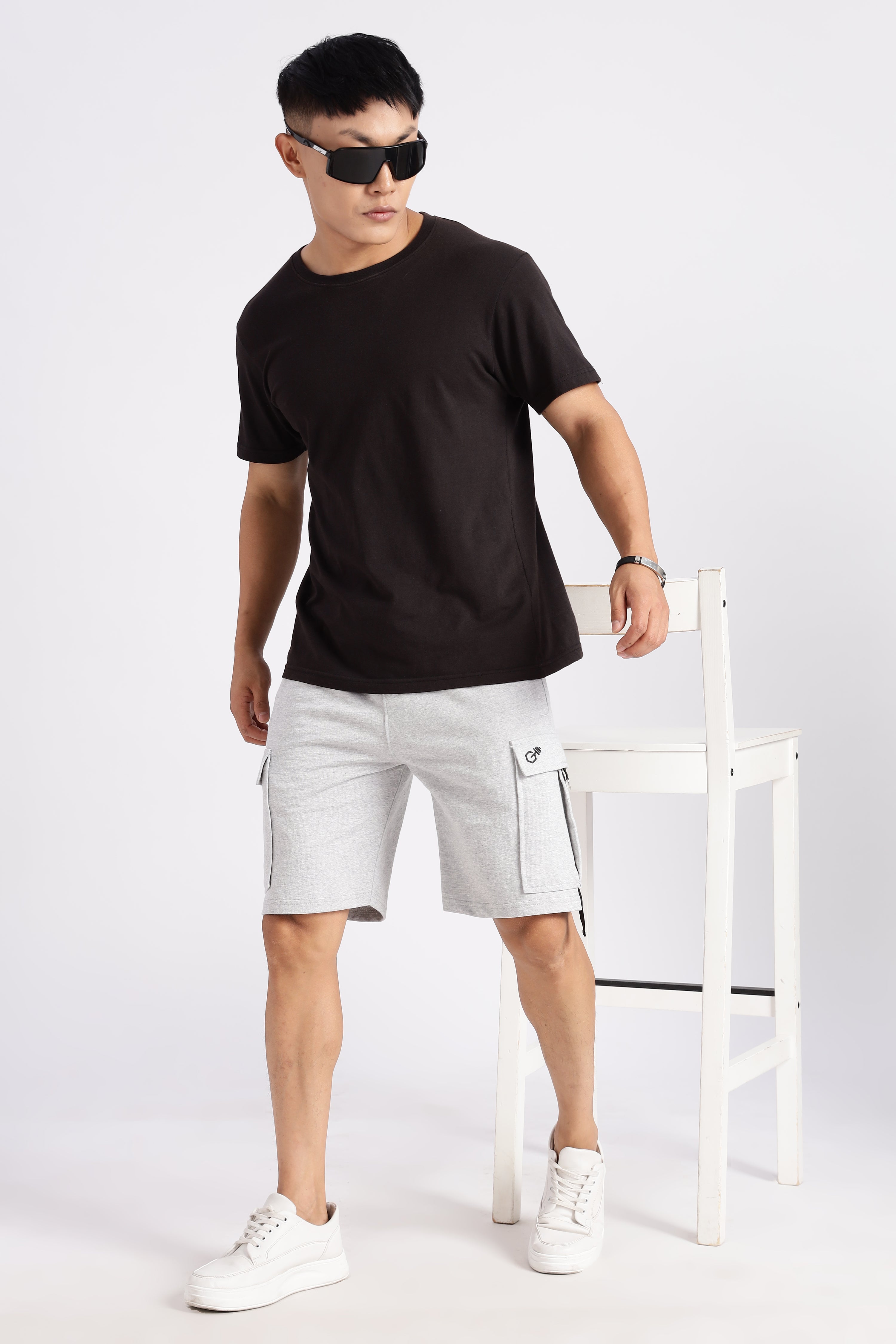 Off White Loop Knitted Cargo Shorts