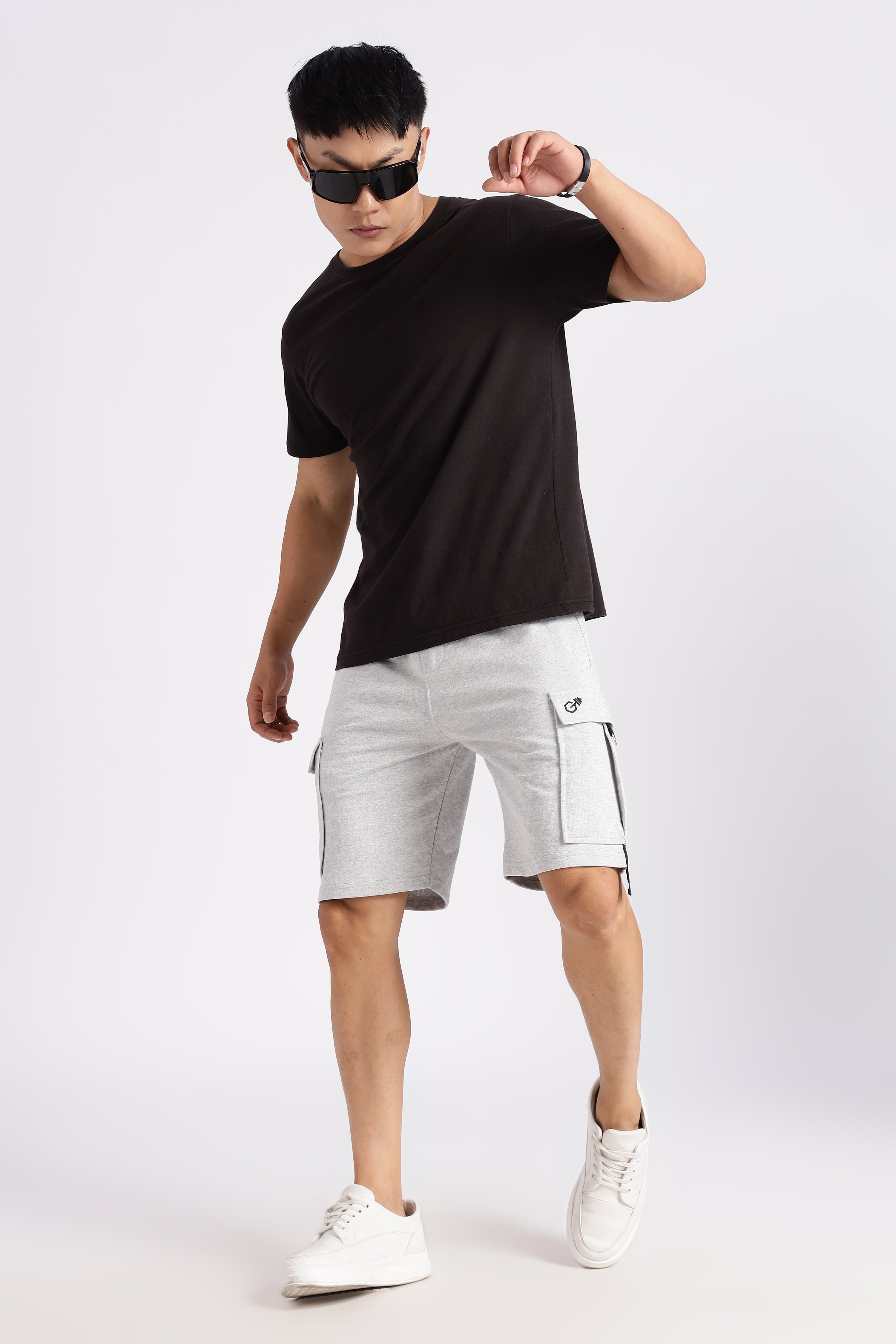 Off White Loop Knitted Cargo Shorts