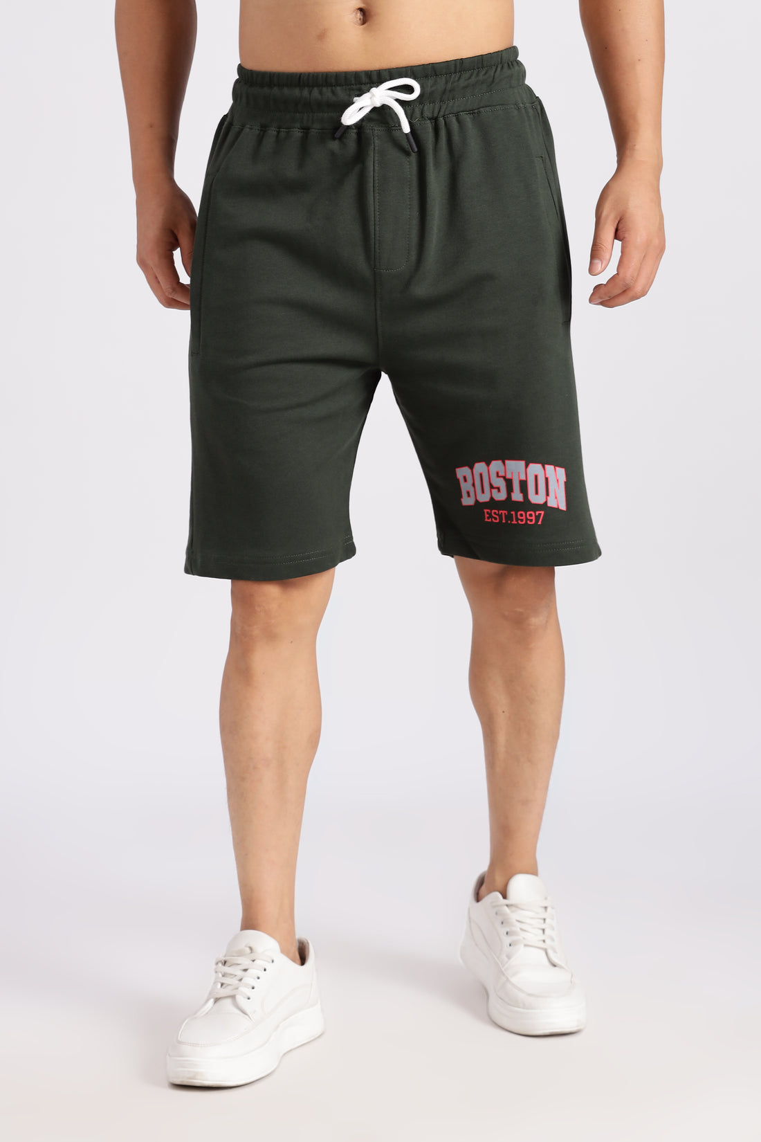 Dark Green Boston Loop Knit shorts (Article B0040)