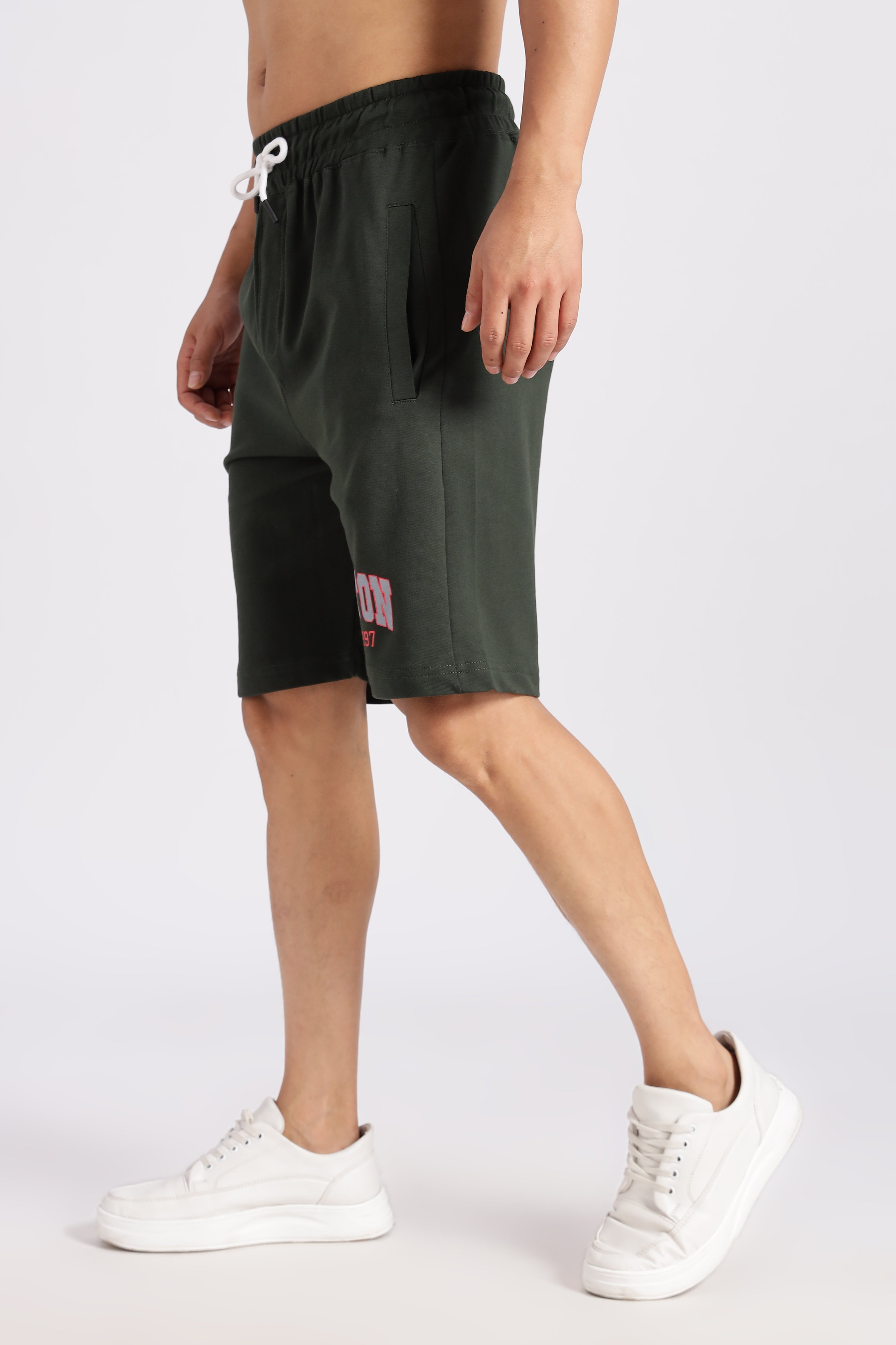 Dark Green Boston Loop Knitted Shorts