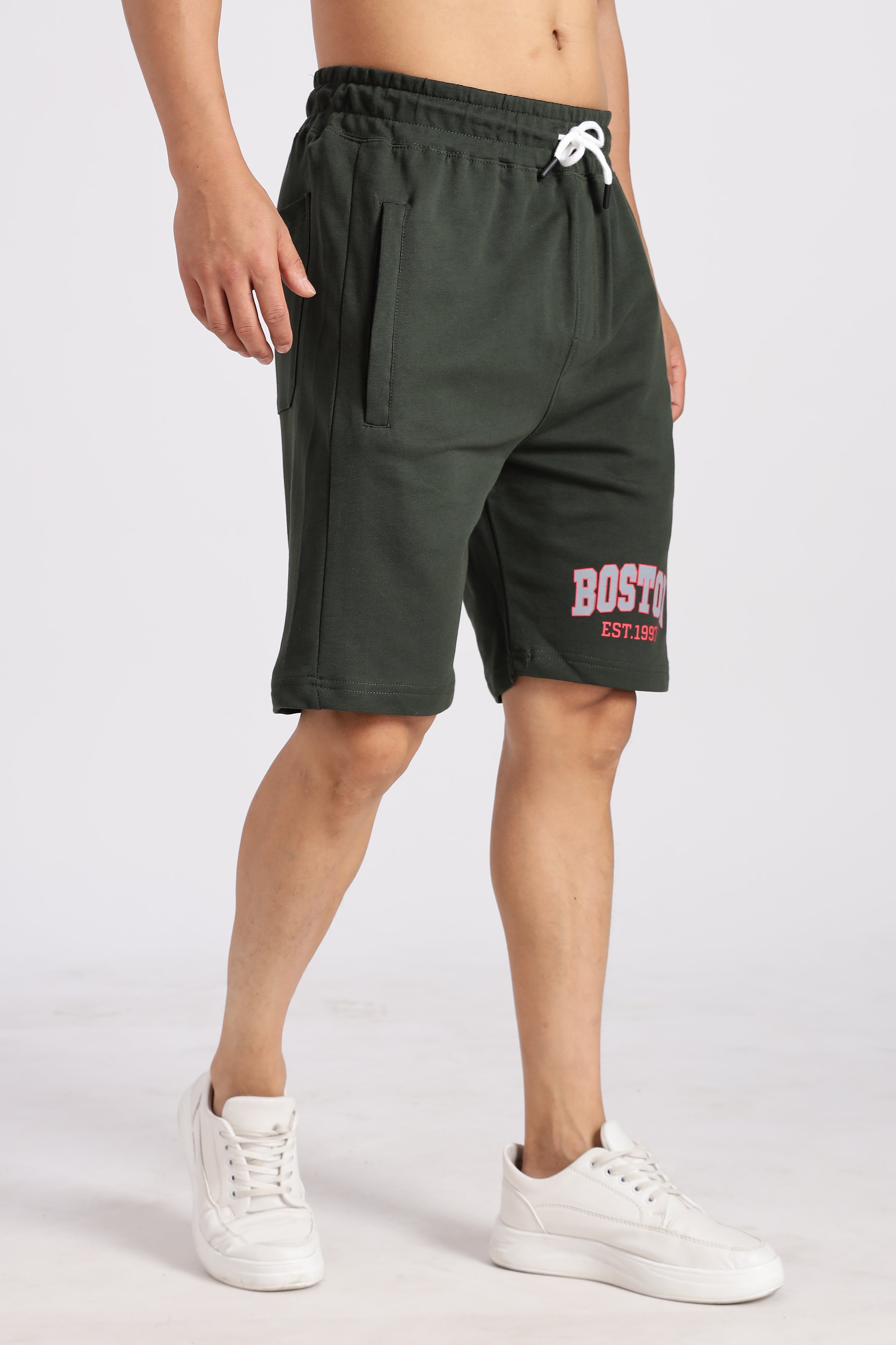 Dark Green Boston Loop Knitted Shorts