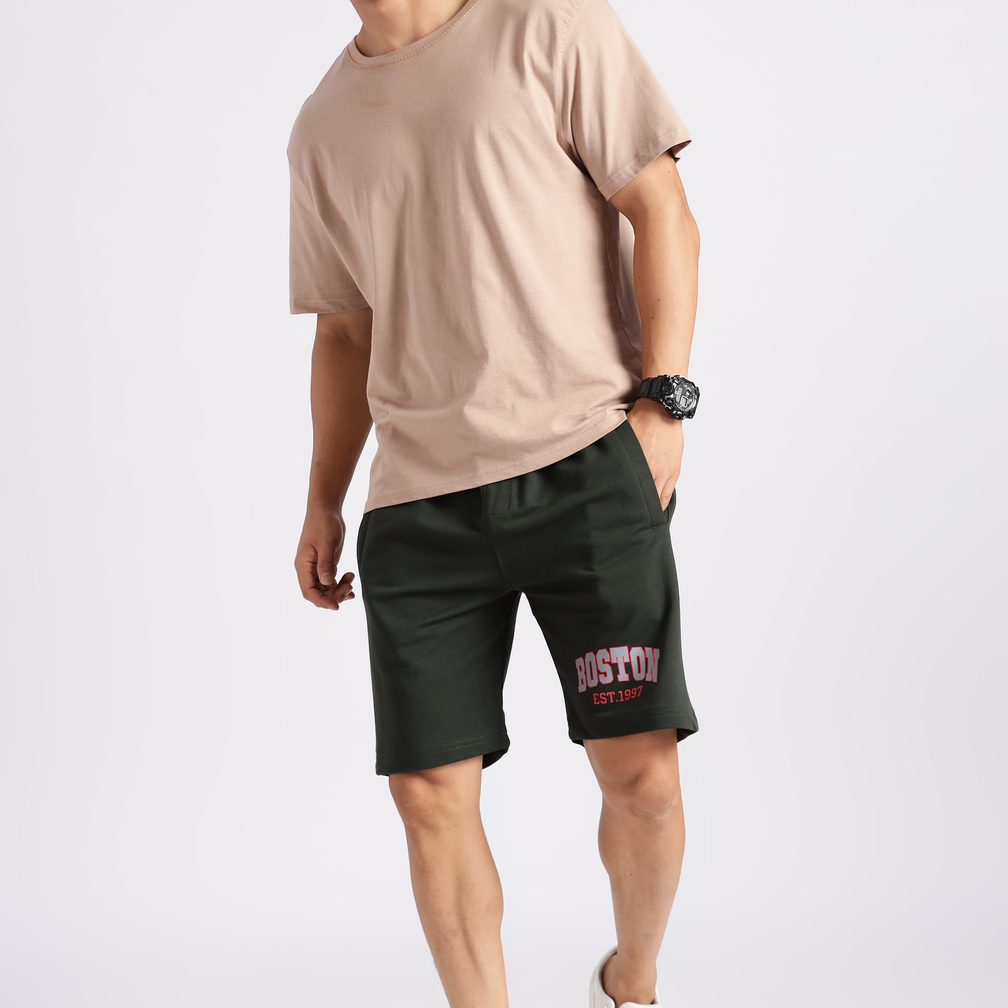 Dark Green Boston Loop Knit shorts (Article B0040)