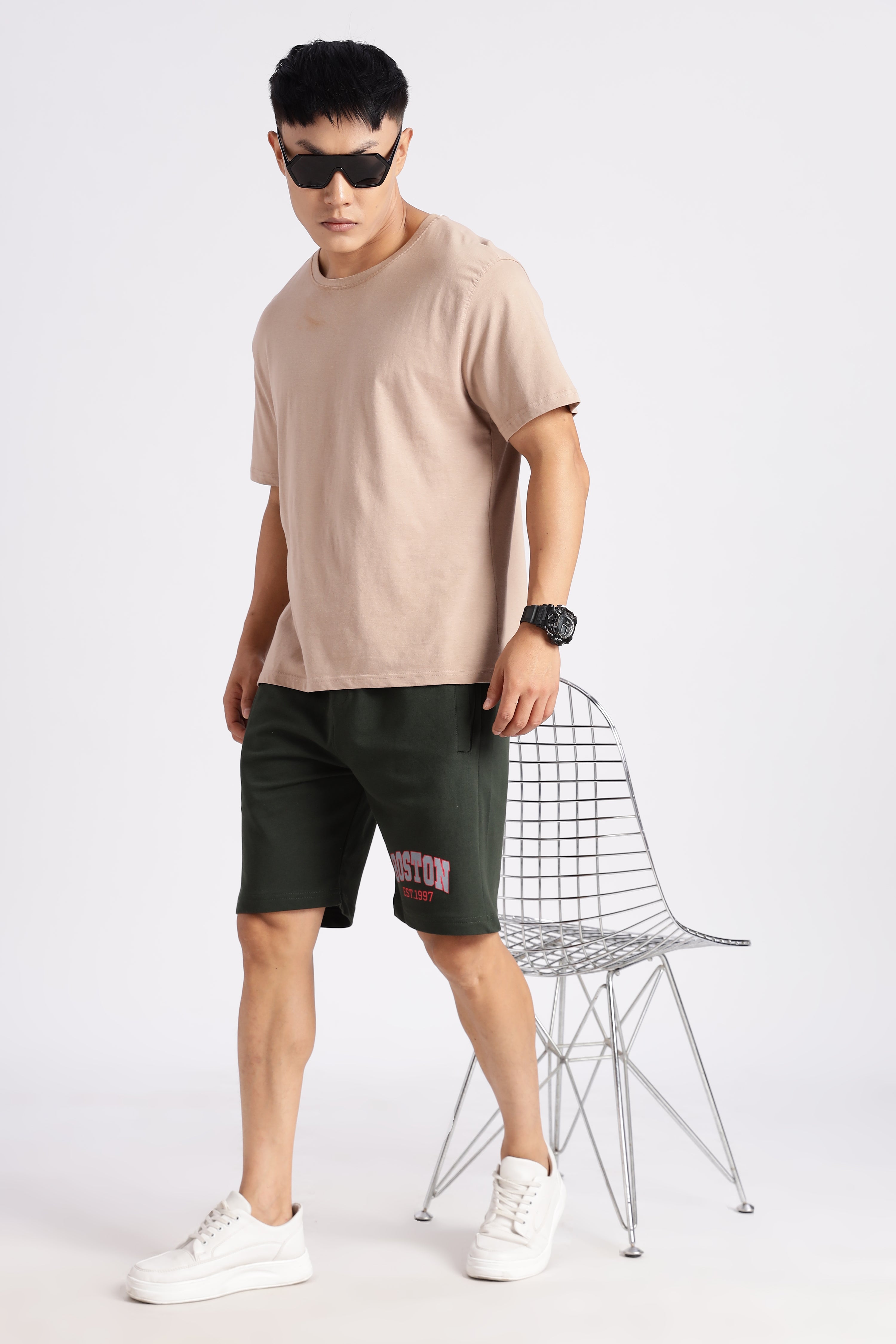 Dark Green Boston Loop Knitted Shorts
