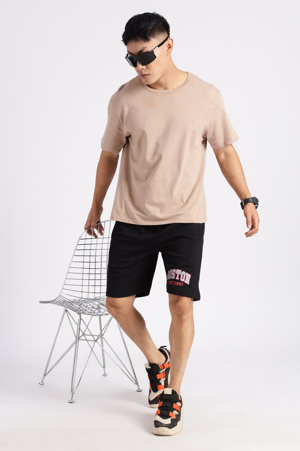 Black Boston Loop Knitted Shorts