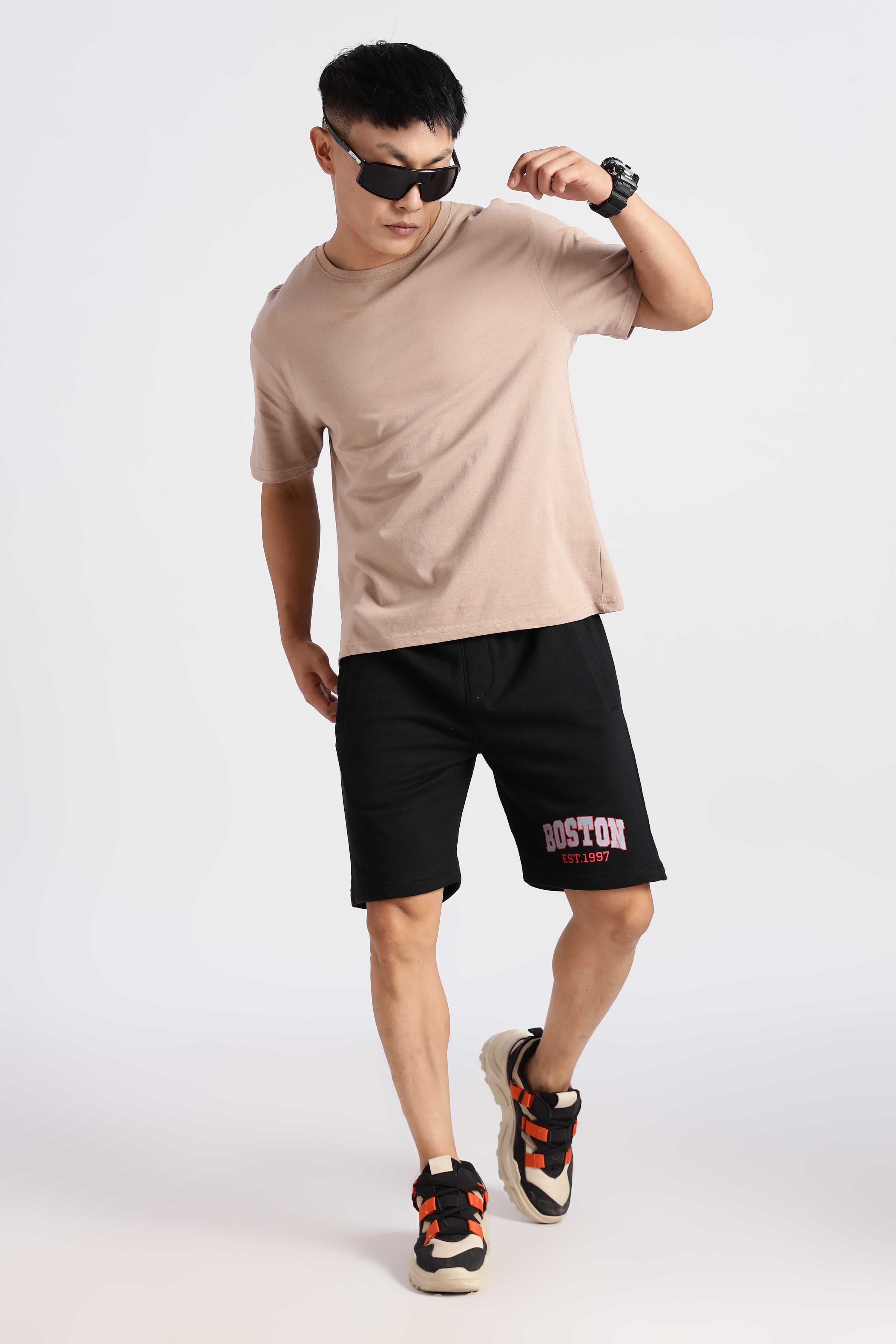 Black Boston Loop Knitted Shorts