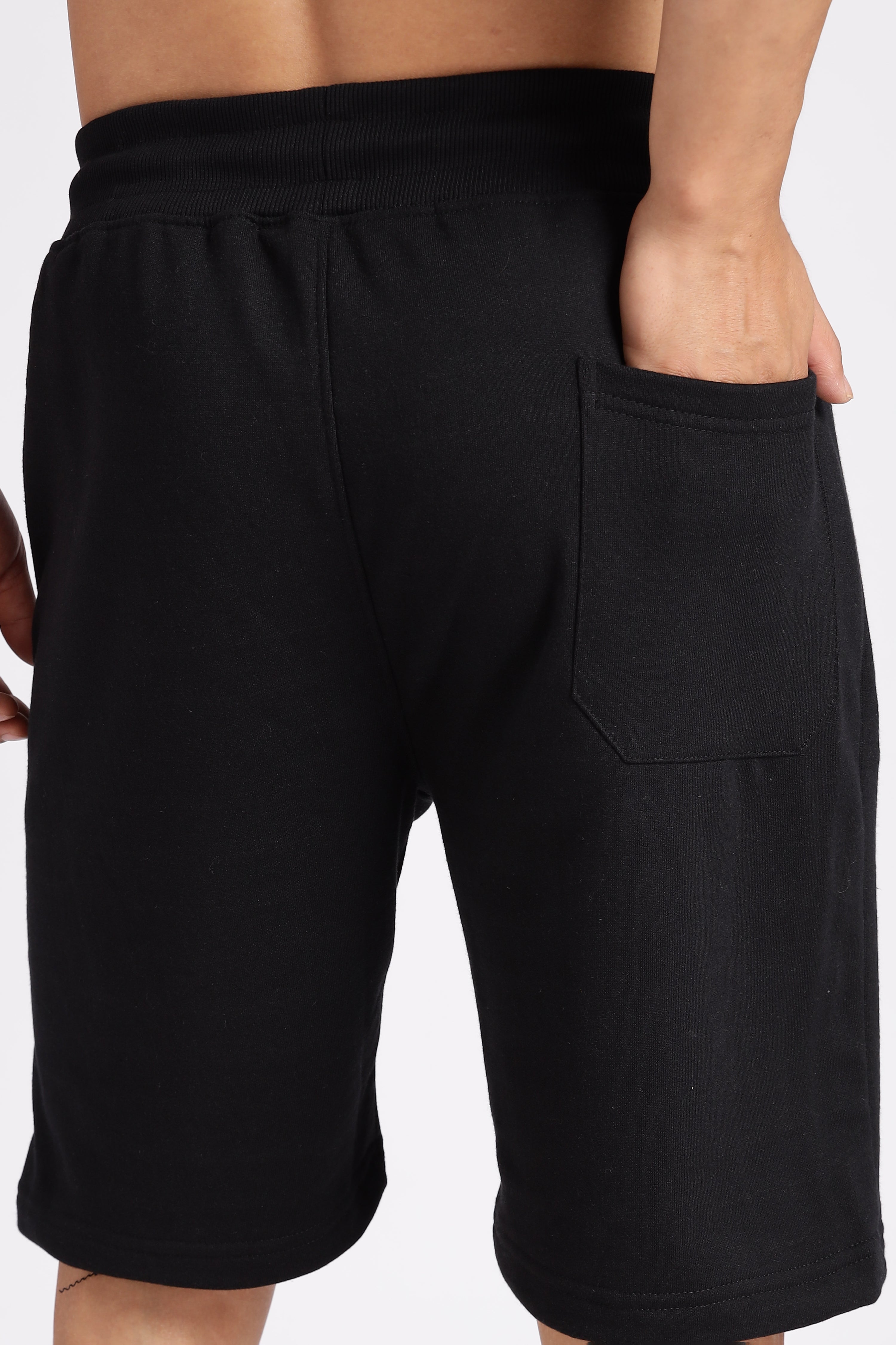 Black Boston Loop Knitted Shorts