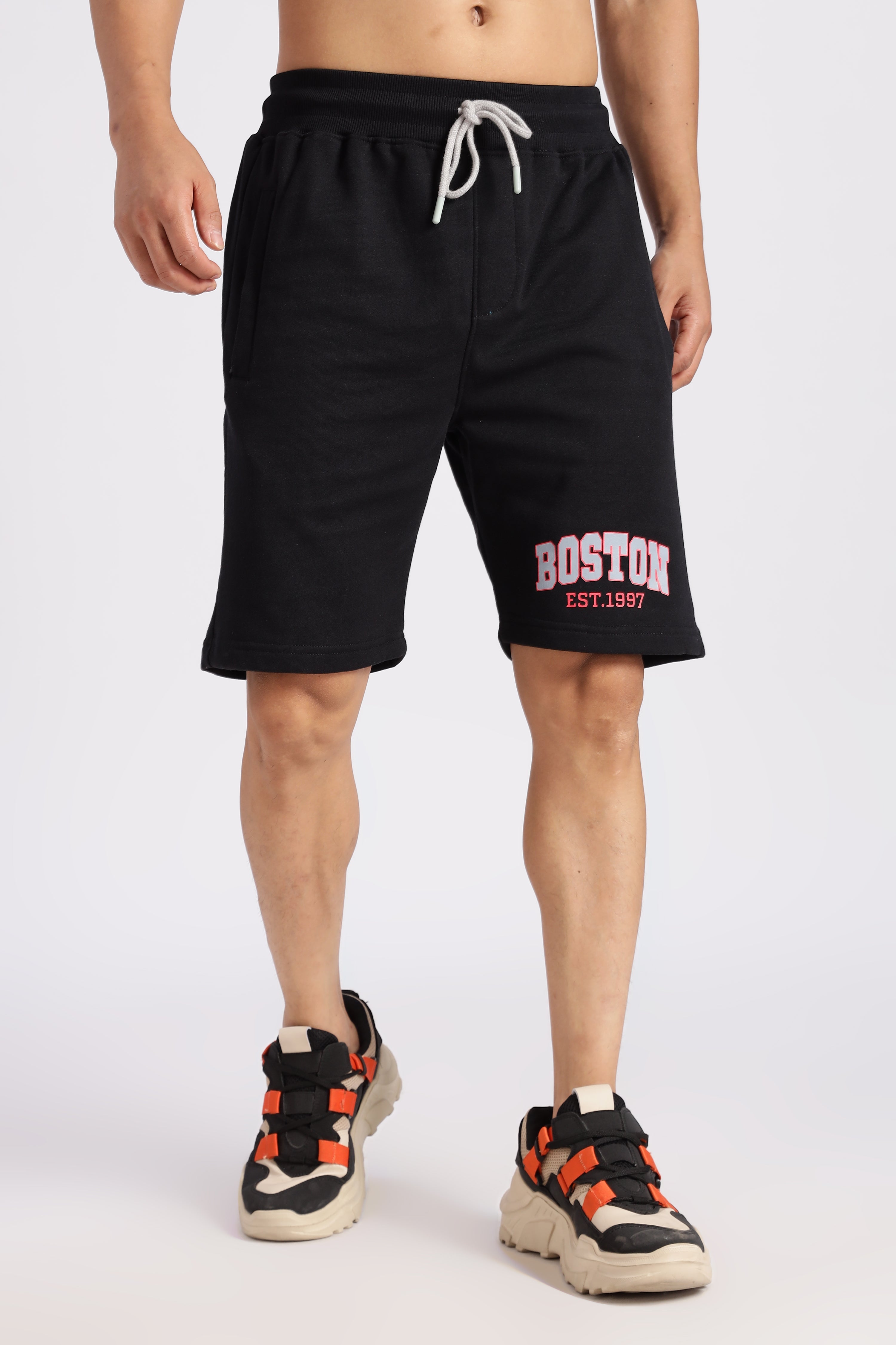 Black Boston Loop Knitted Shorts