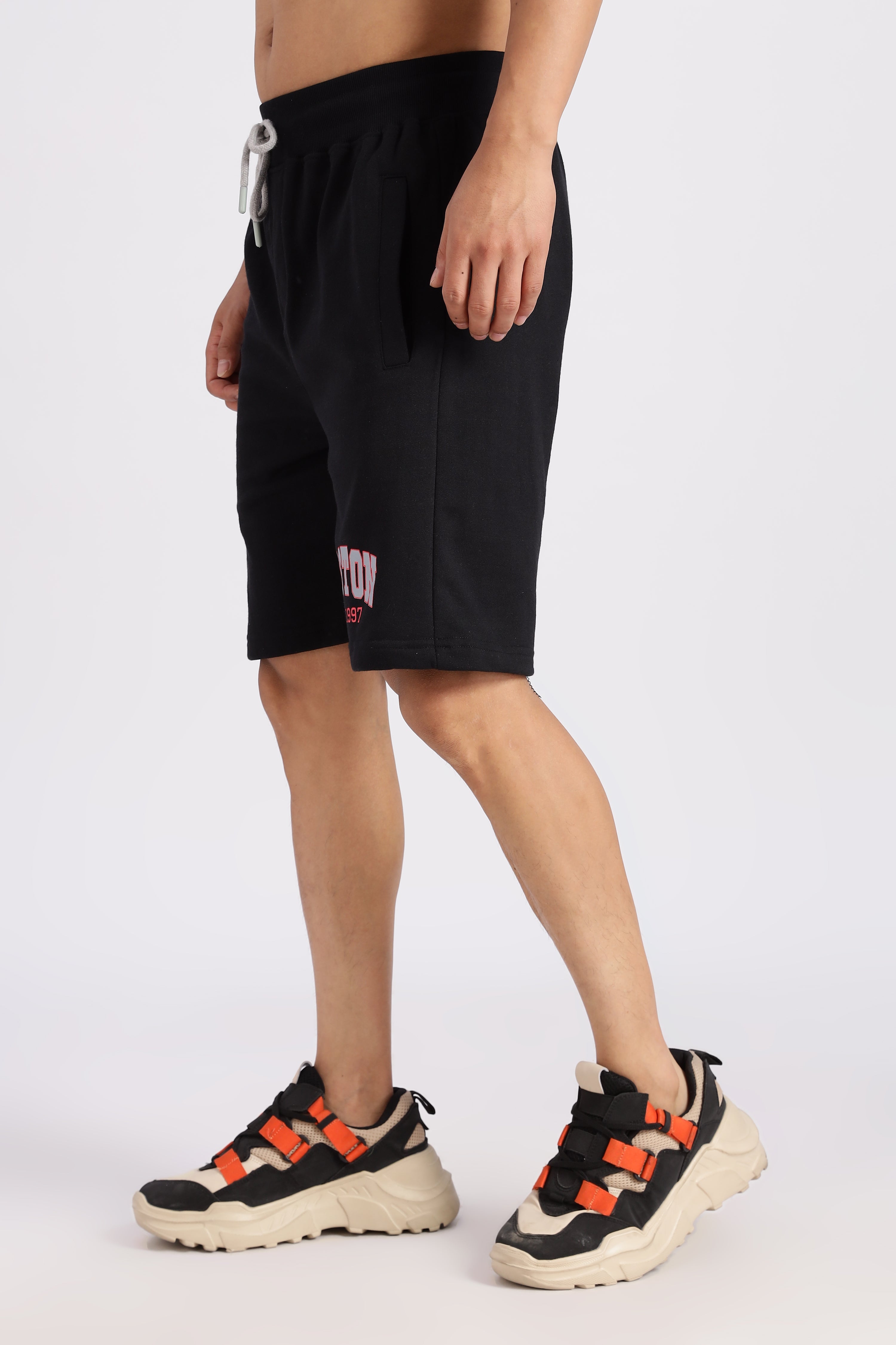 Black Boston Loop Knitted Shorts