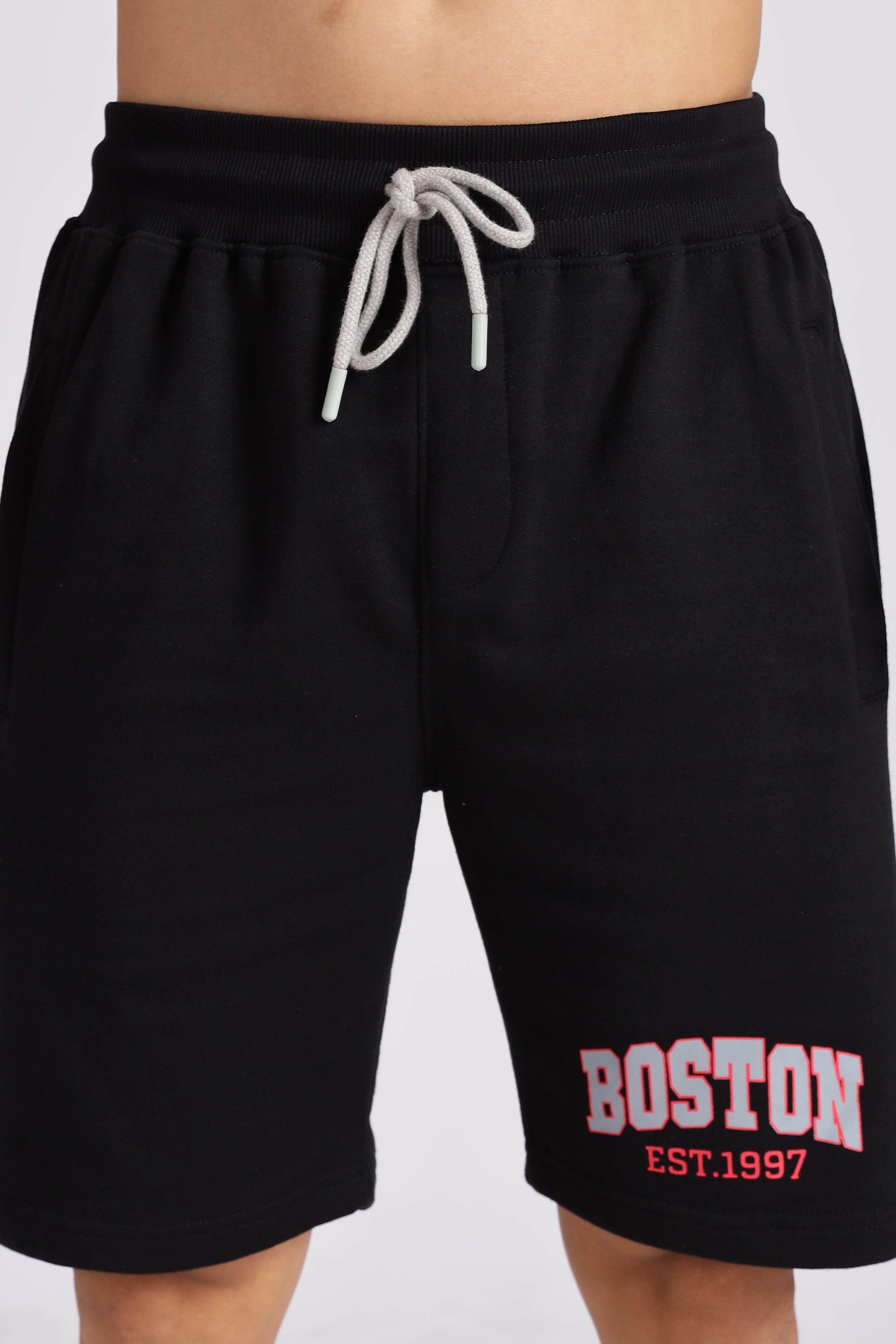 Black Boston Loop Knitted Shorts
