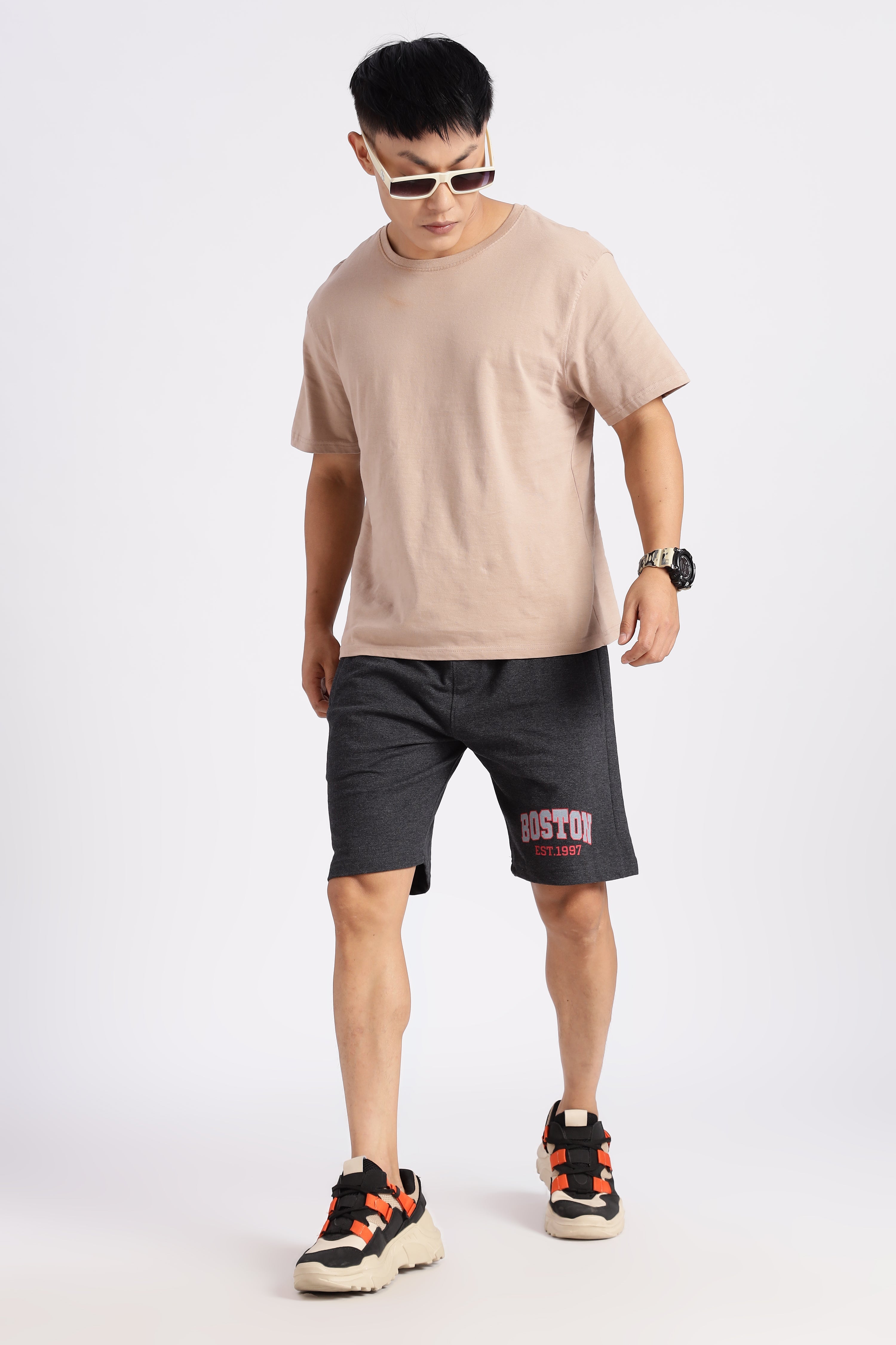 Dark Grey Boston Loop Knitted Shorts