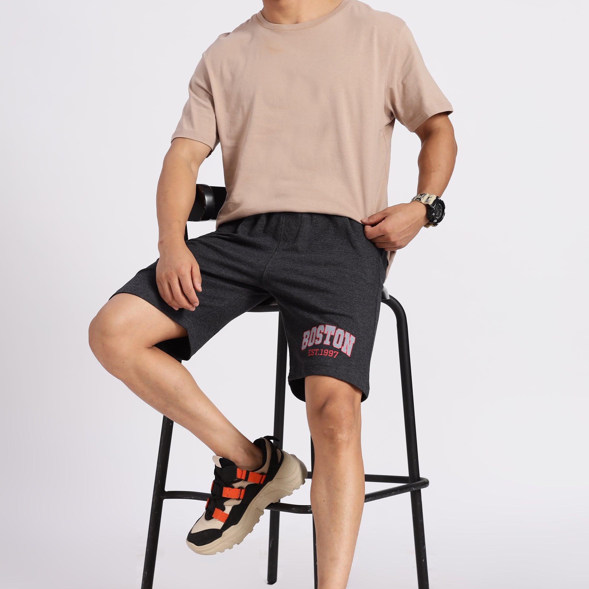 Dark Grey Boston Loop Knit shorts (Article B0040)