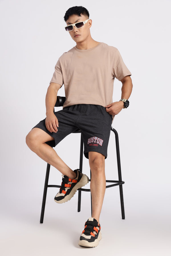 Dark Grey Boston Loop Knitted Shorts