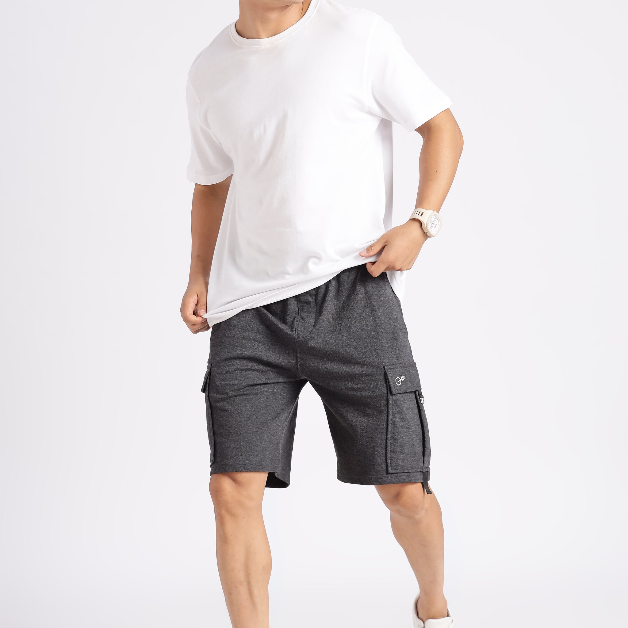 Grey Loop Knit Cargo shorts (Article B0041)
