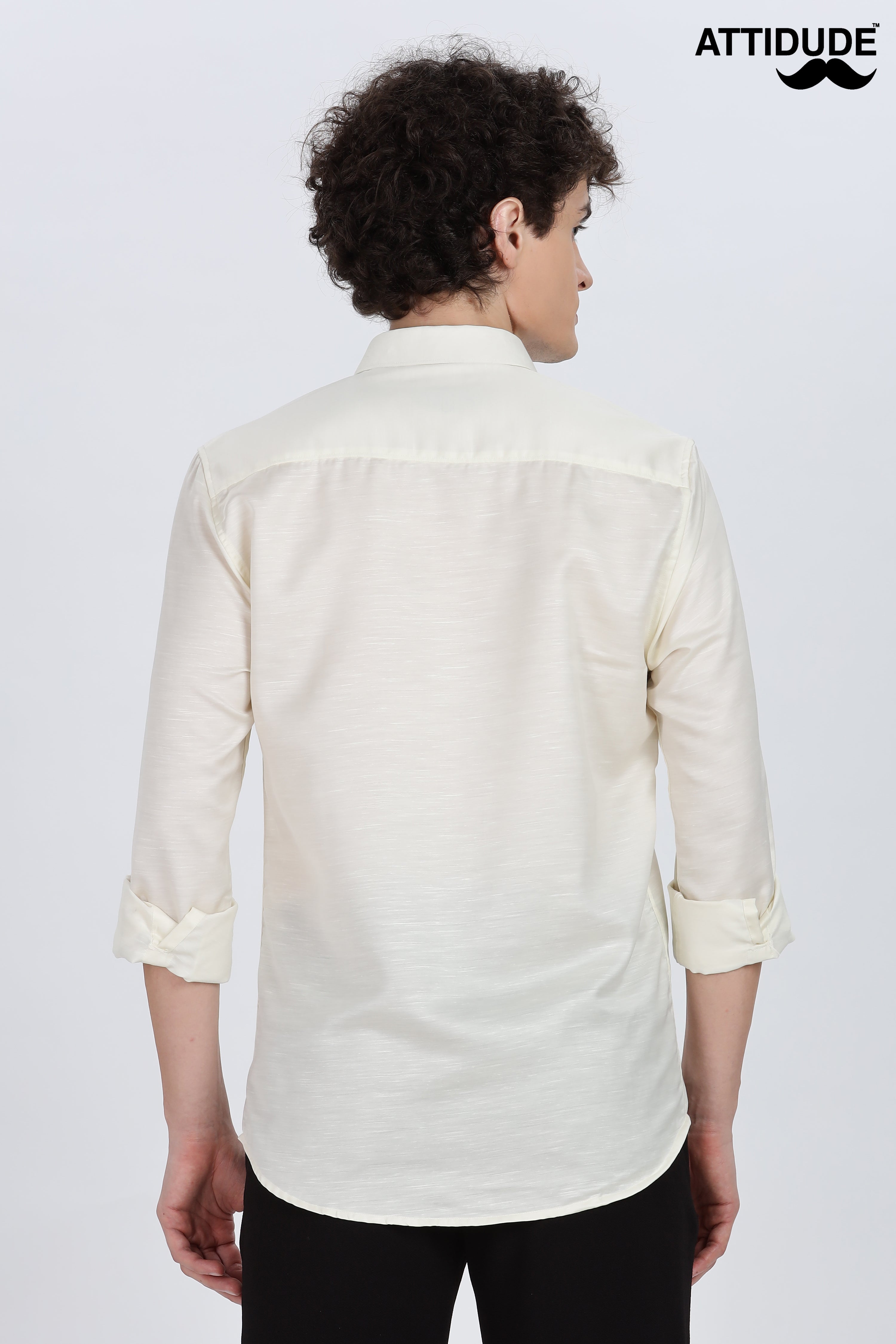 Yellow Silky Satin Full Sleeve Shirt