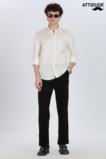 Yellow Silky Satin Full Sleeve Shirt (Article A27465)