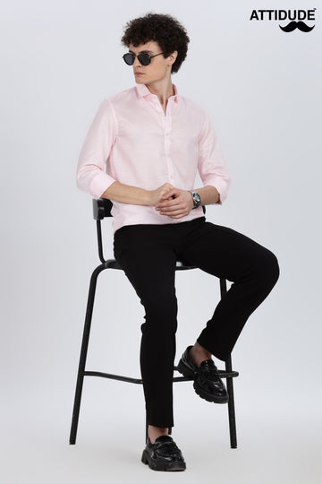 Pink Silky Satin Full Sleeve Shirt (Article A27465)