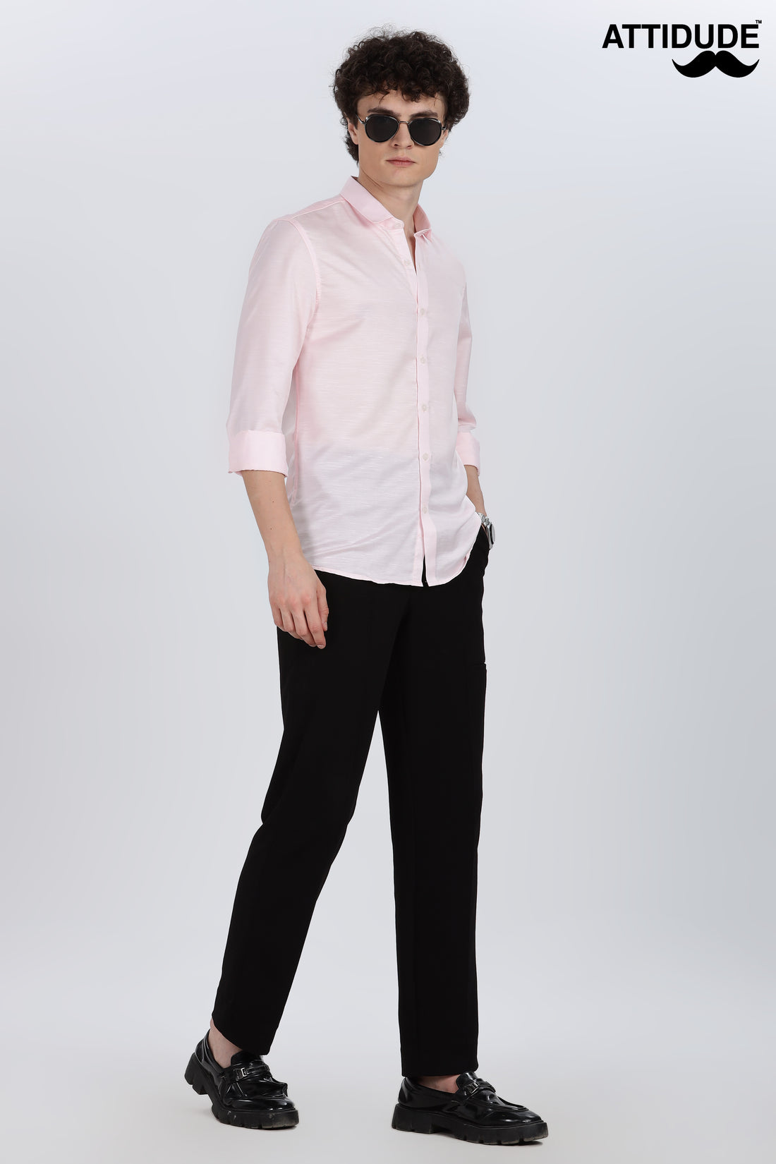 Pink Silky Satin Full Sleeve Shirt (Article A27465)