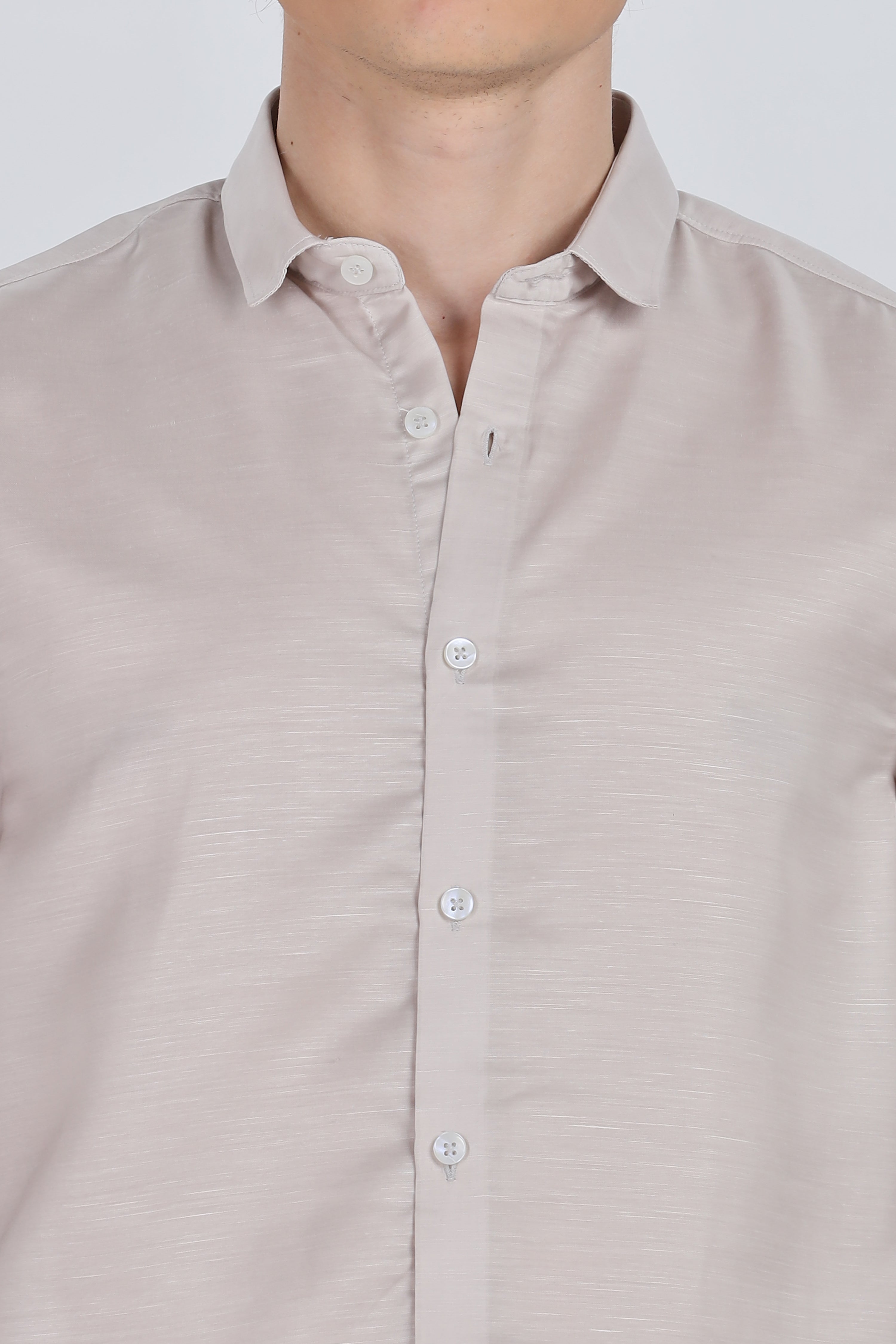 Grey Silky Satin Full Sleeve Shirt