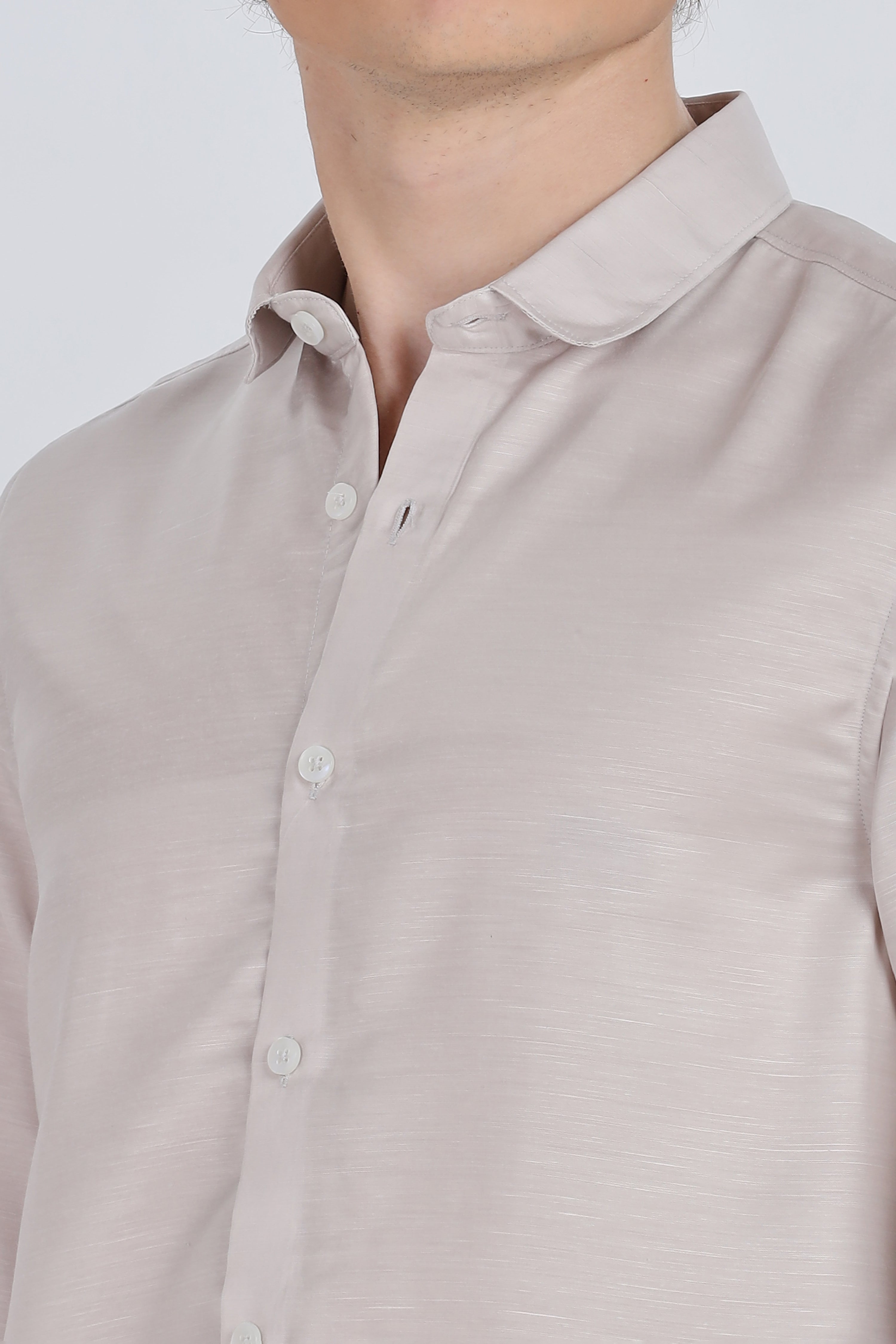 Grey Silky Satin Full Sleeve Shirt
