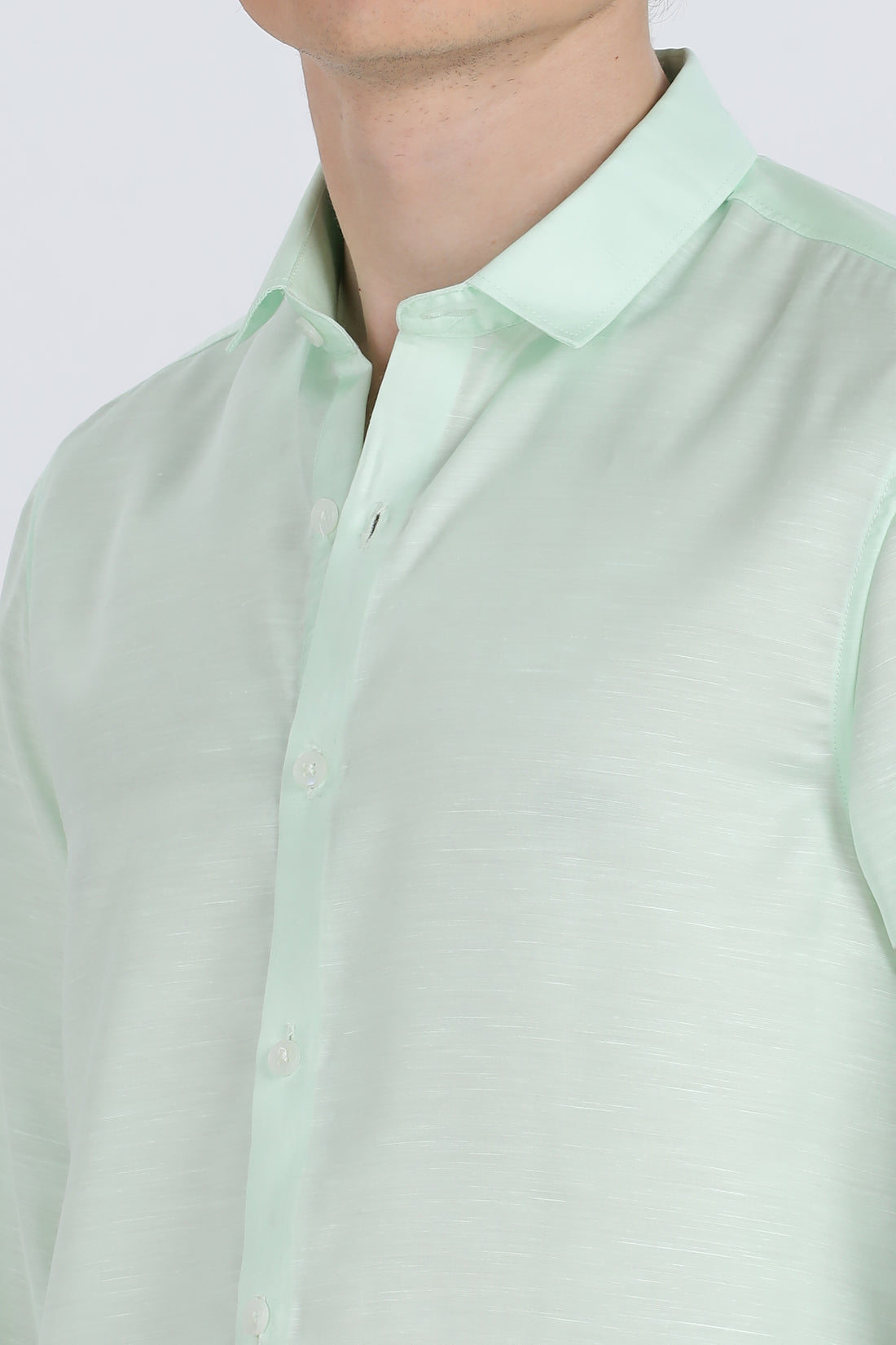 Mint Green Silky Satin Full Sleeve Shirt (Article A27465)