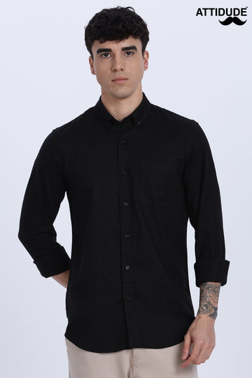 Solid Linen Button Down Full Sleeve Shirt (Article B0166)