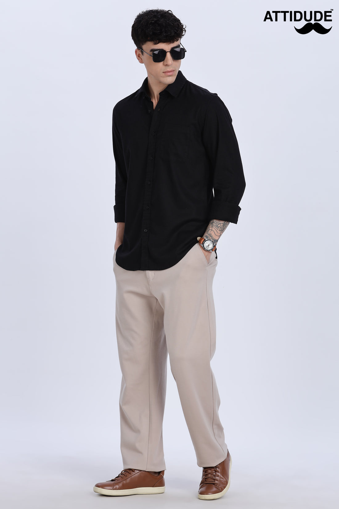 Solid Linen Button Down Full Sleeve Shirt (Article B0166)